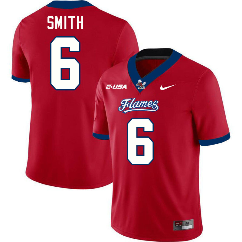 Liberty Flames #6 Reese Smith College Football Jerseys Stitched-Red